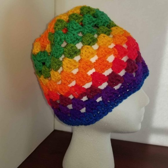 Rainbow beanie Winter Hat - Picture 3 of 5